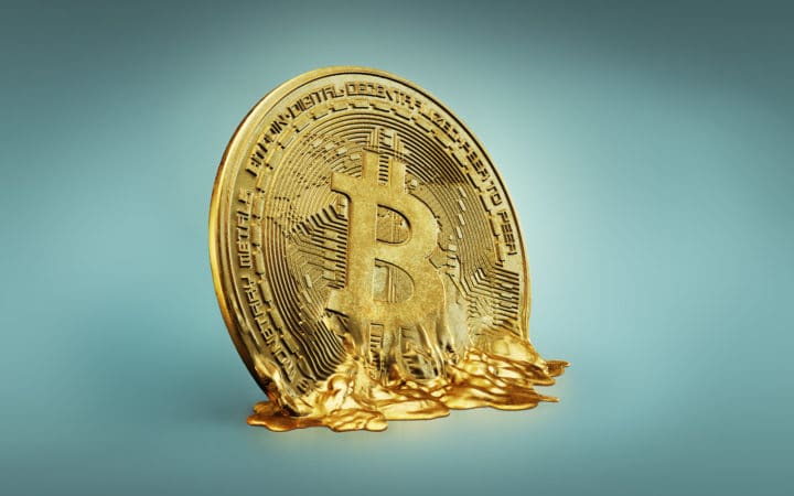 An image of a Melting Bitcoin. But don't worry, Bitcoin is alive and well.