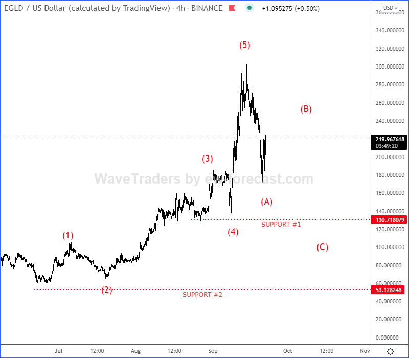 Elrond Coin 4h Elliott Wave Analysis