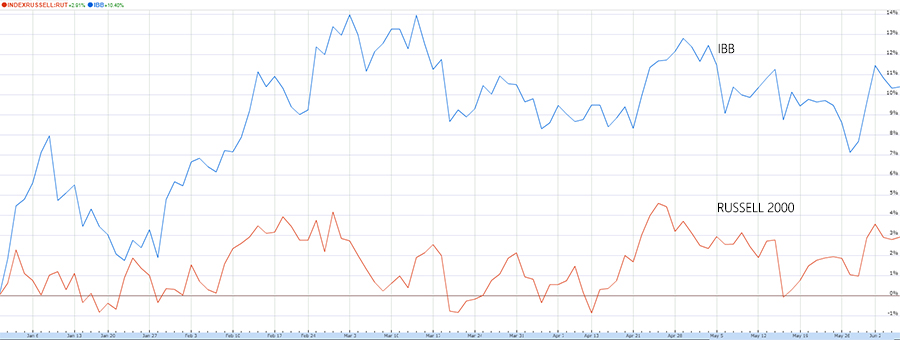 GraycellAdvisors.com - IBB Vs Russell 2000 Index