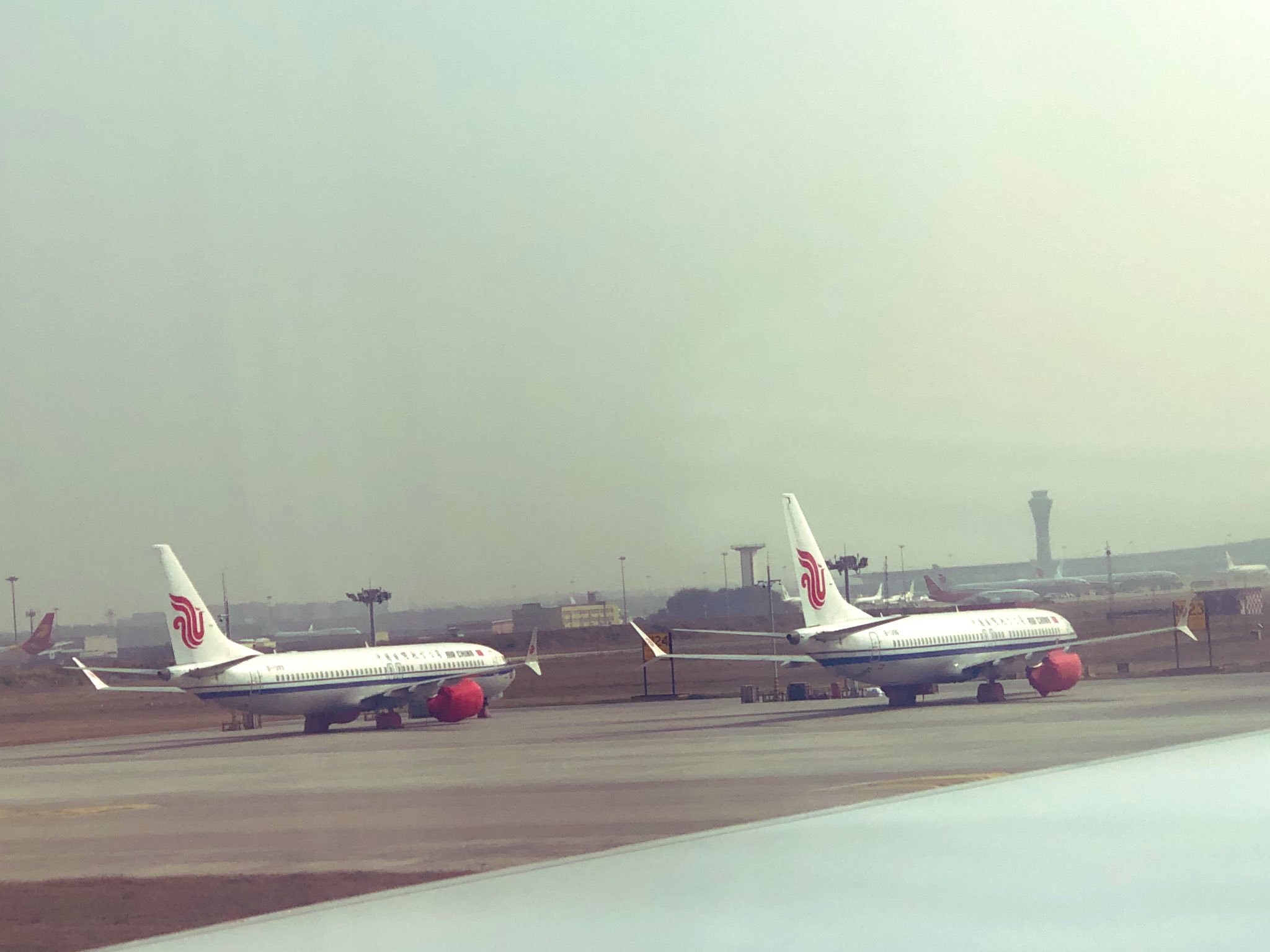 Grounded Air China 737 Max planes.